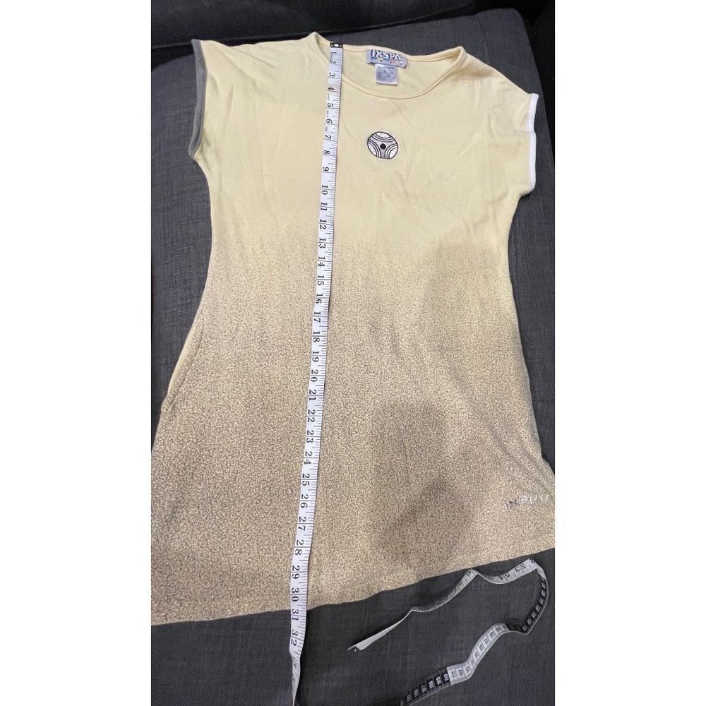 Vintage Y2K IXSpa Yellow Cap Sleeve Cotton Tennis Dress with Pockets Sz S - Picture 10 of 11
